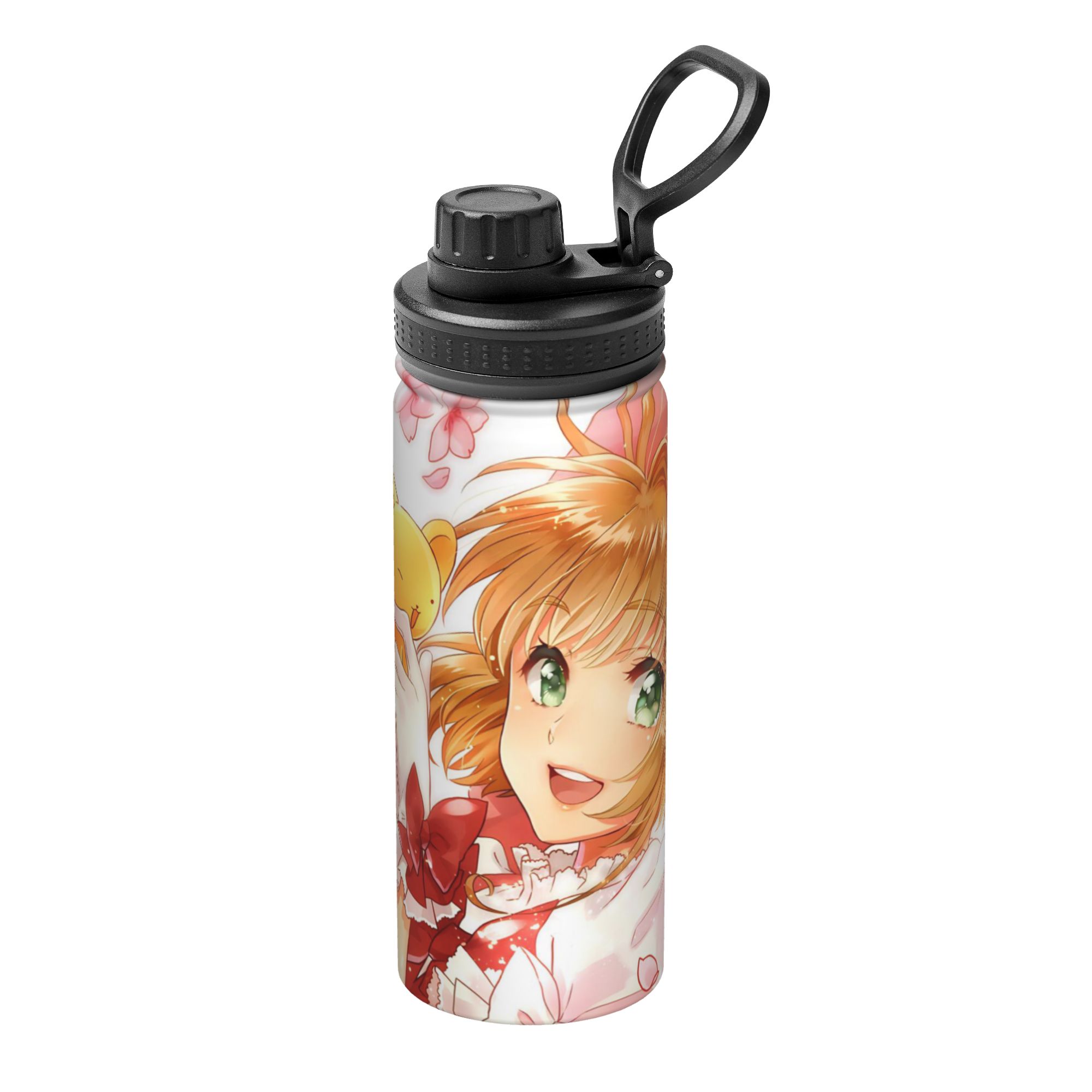 Sports Water Bottle Insulated - 카드캡터 사쿠라 애니메이션 18온스 스포츠용 보온